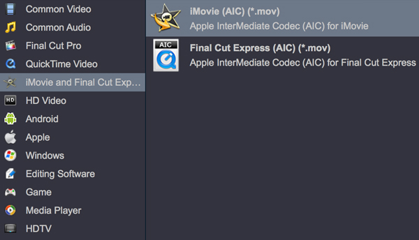 Convert MP4 to iMovie AIC MOV on Mac