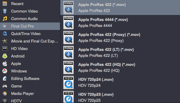 Convert Sony PXW-X320 XAVC to ProRes format for Final Cut Pro