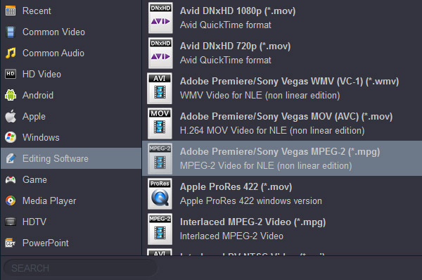 Convert MOV to MPEG-2 for Vegas Pro