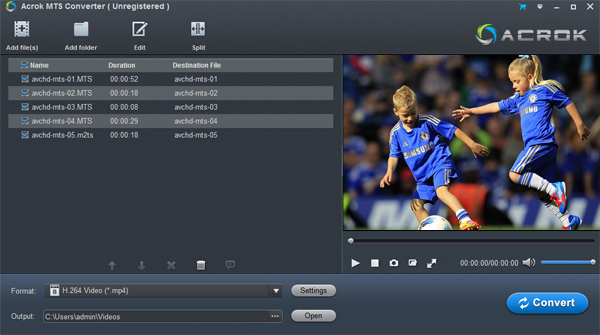 Acrok MTS Converter - Best MTS to MP4 Converter
