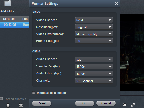 Blackmagic Video Converter - outout video format settings