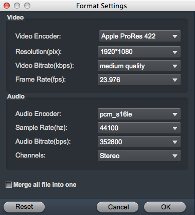 H.265/HEVC Video Converter - Settings