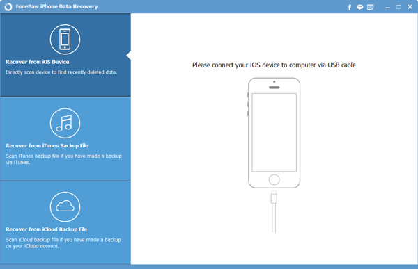 FonePaw iPhone Data Recovery, well-designed iOS recovery software, recover deleted photos, SMS, contacts, videos & more from iPhone, iPad and iPod.