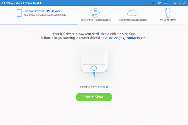 Wondershare Dr.Fone for iOS is an iPhone data recovery tool that lets you recover deleted data from iPhone, iPad and iPod touch, including the newest iPhone 6s (Plus).