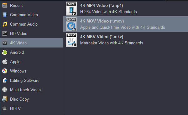 Convert MXF to 4K MOV