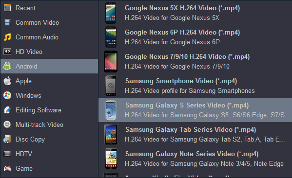 Convert MKV/AVI/MP4/MOV to Galaxy S21 supported format