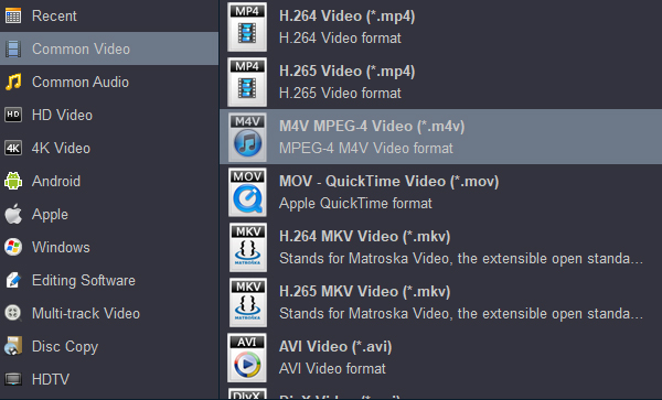 Convert MKV to M4V on Windows 10