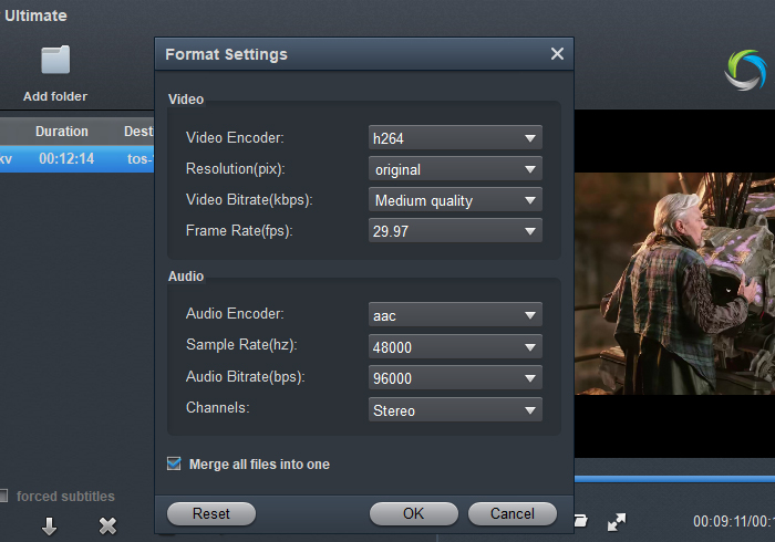 Sony TV Video Converter - Settings