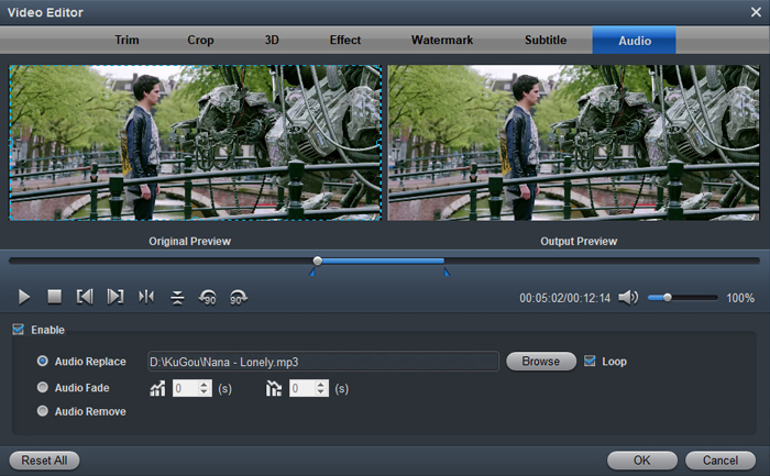 Replace audio for Vimeo