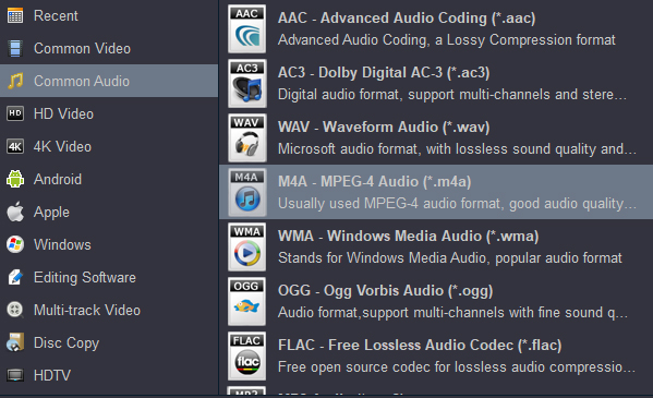 Acrok Free Audio Converter - M4A format
