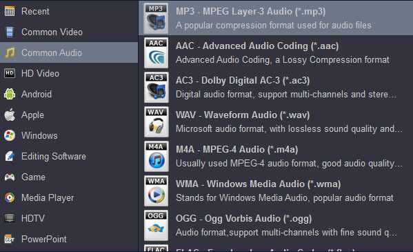 Convert M4A, APE, MP3, OGG, WAV to MP3 or WMA music for listening in Car Stereo via usb flash drive