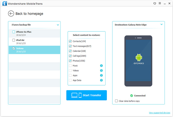 Transfer iTunes music to Galaxy Note 10 