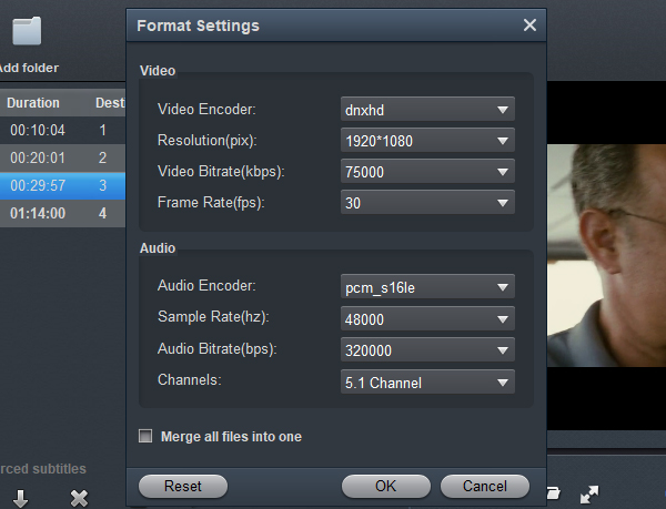 XAVC HS to Avid Media Composer DNxHD Converter - Settings