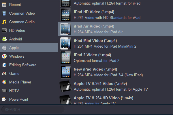 Rip Convert Blu-ray to H.264 MP4 for playing on iPad Air 2