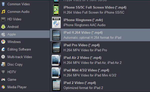Rip Blu-ray to iPAd Mini supported format
