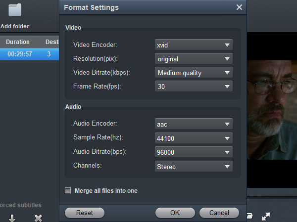 Blu-ray to MOV Converter - Settings