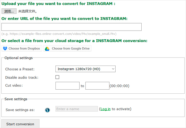 Convert video for Instagram