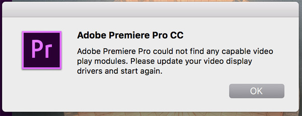 Premiere Pro CC Error Message