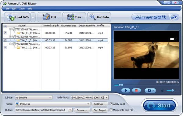 Convert CD to MP3 format with Aimersoft DVD Ripper