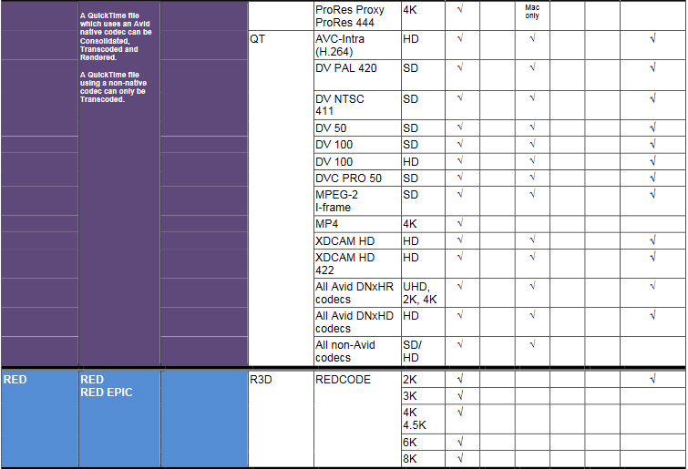 Avid Media Composer supported video format