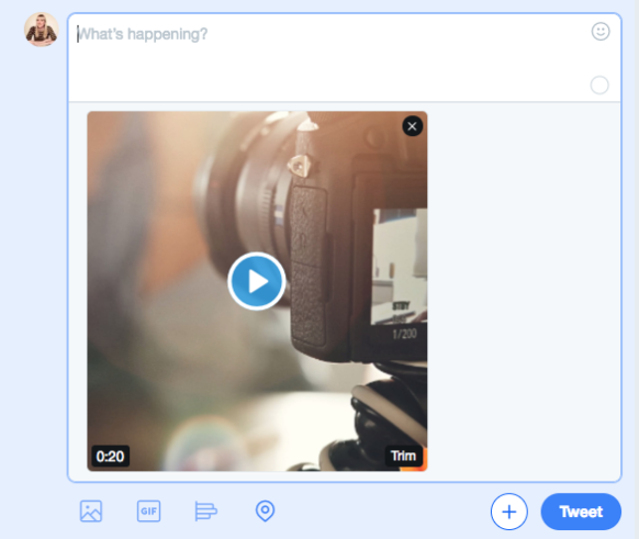 Upload video to Twitter