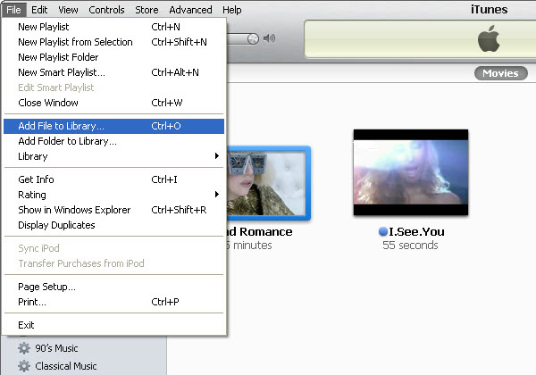 Import video to iTunes