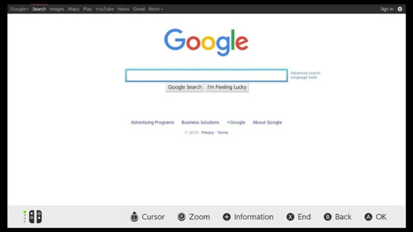 Surf internet on Nintendo Switch