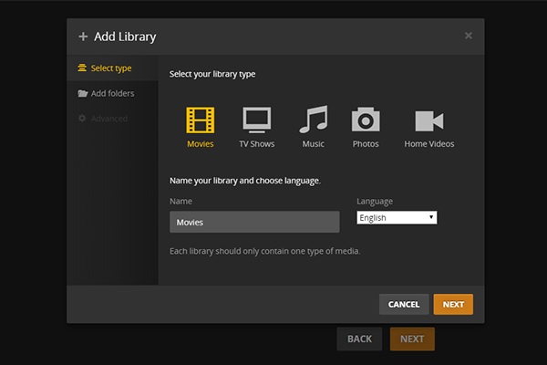 Add your media libraries
