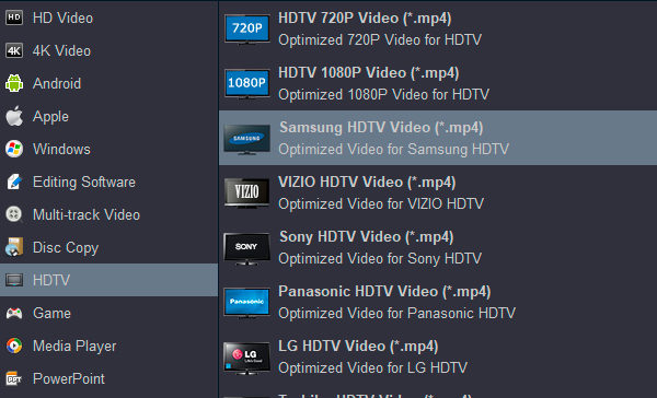 Smart TV video format