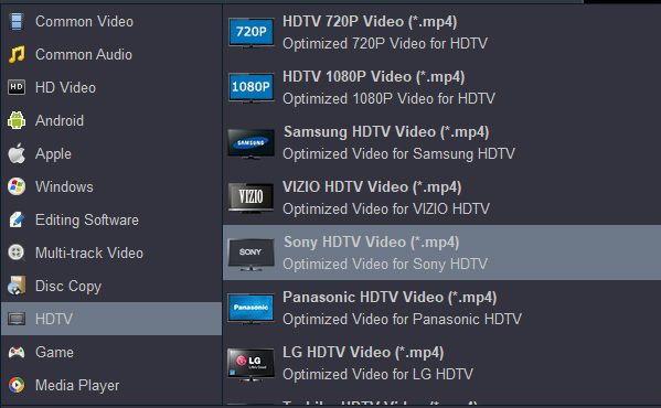 Convert AVCHD/MTS to H.264 MP4 for playing on Sony Bravia HDTV