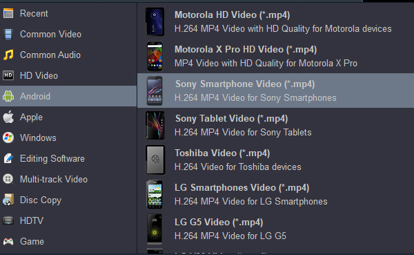 Convert MKV to Sony Xperia smartphone supported format