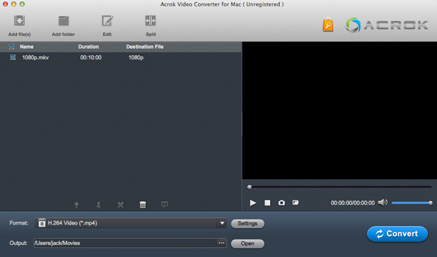 Acrok Video Converter for Mac